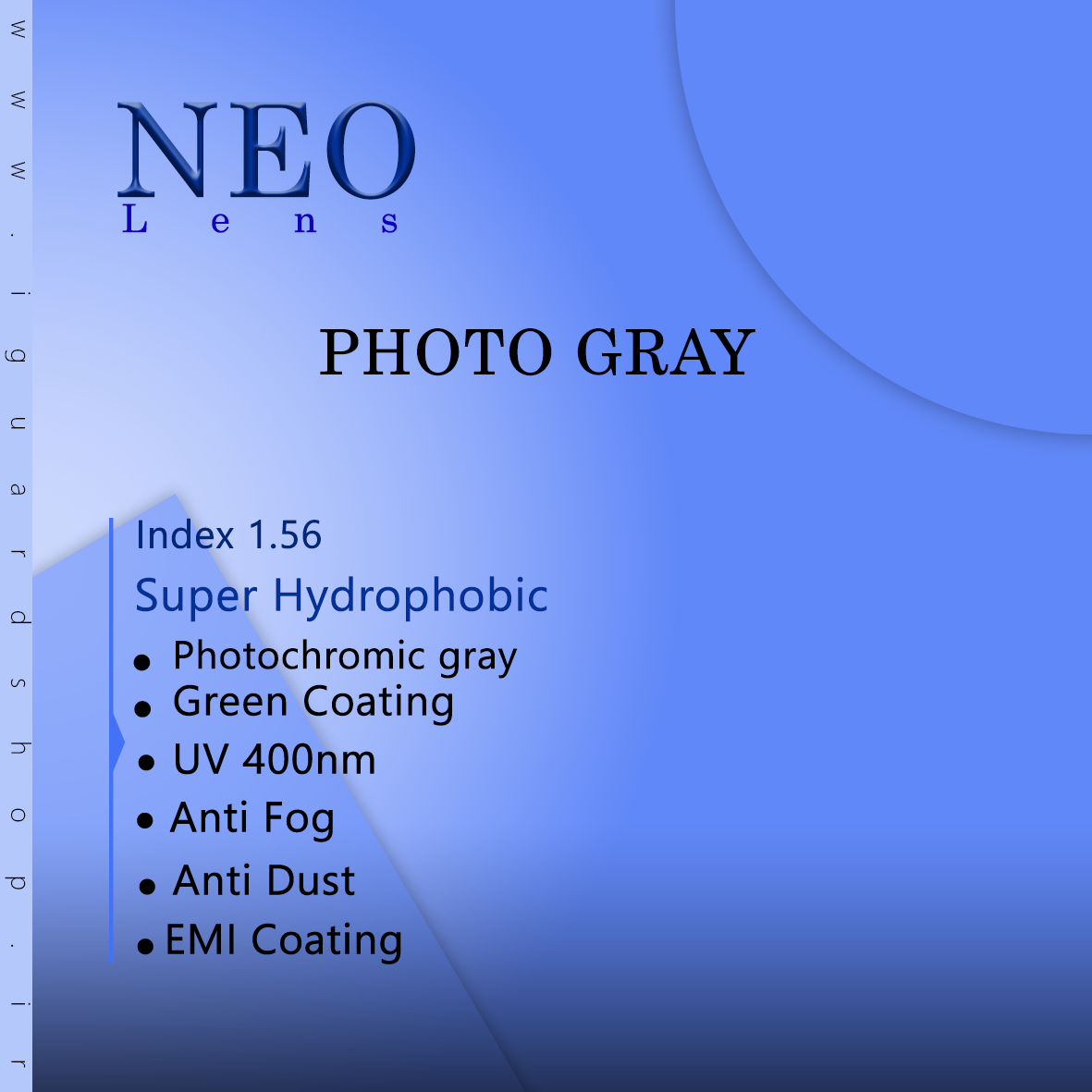 Neo فتوکرومیک دودی 1.56