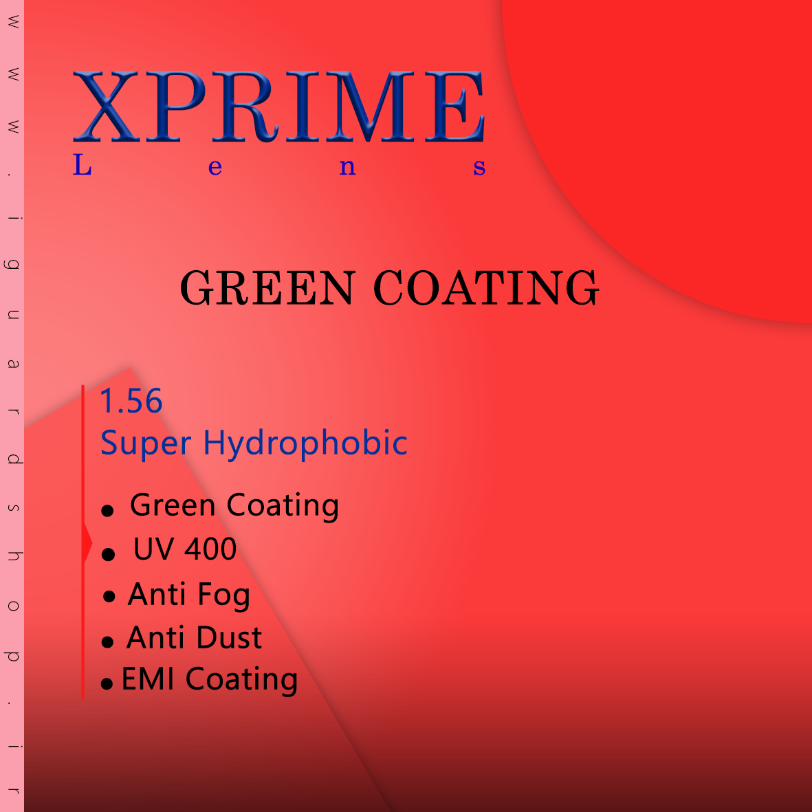 X Prime هیدروفوبیک ۱.۵۶ (پوشش سبز)