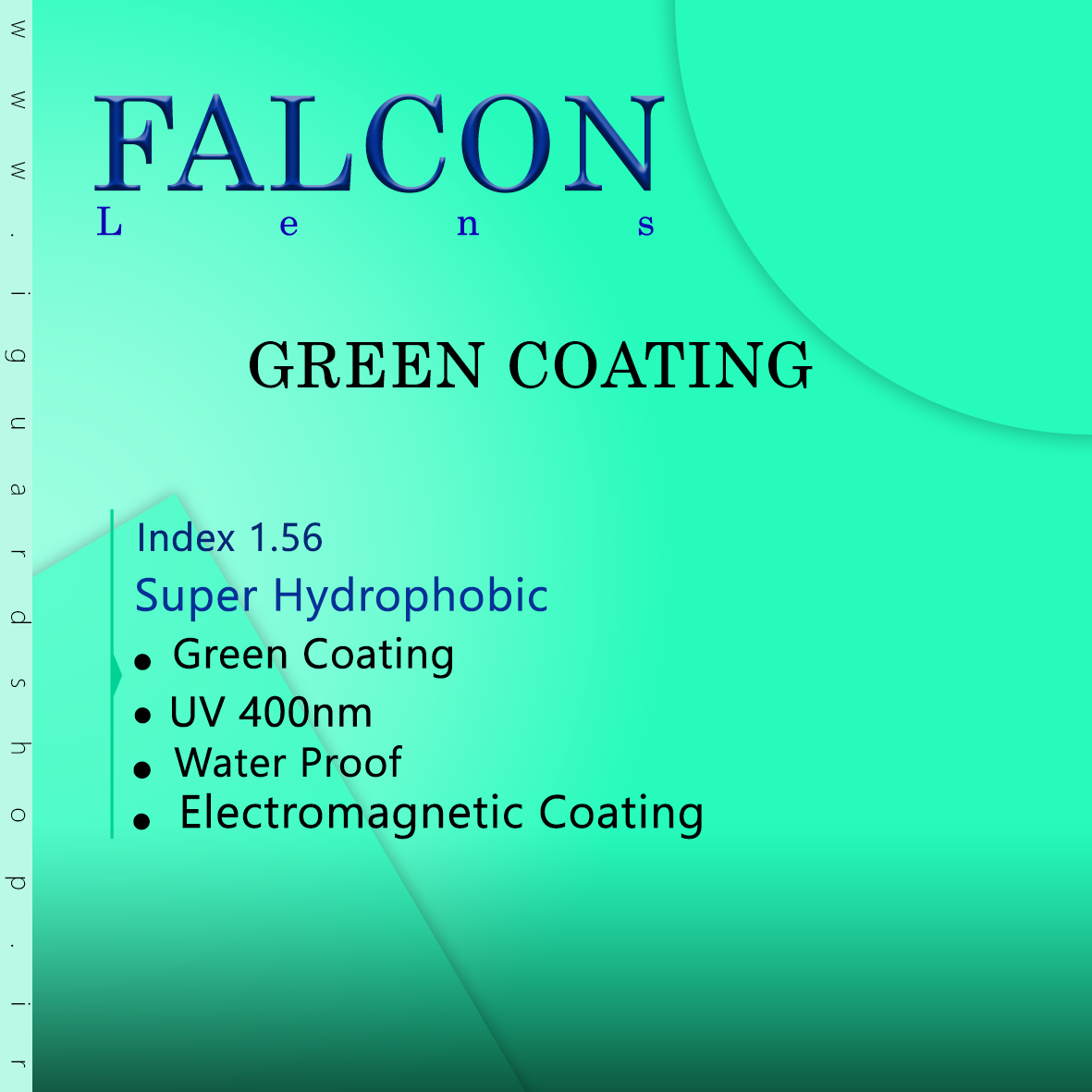 Falcon پوشش آنتی رفلکس سبز 1.56