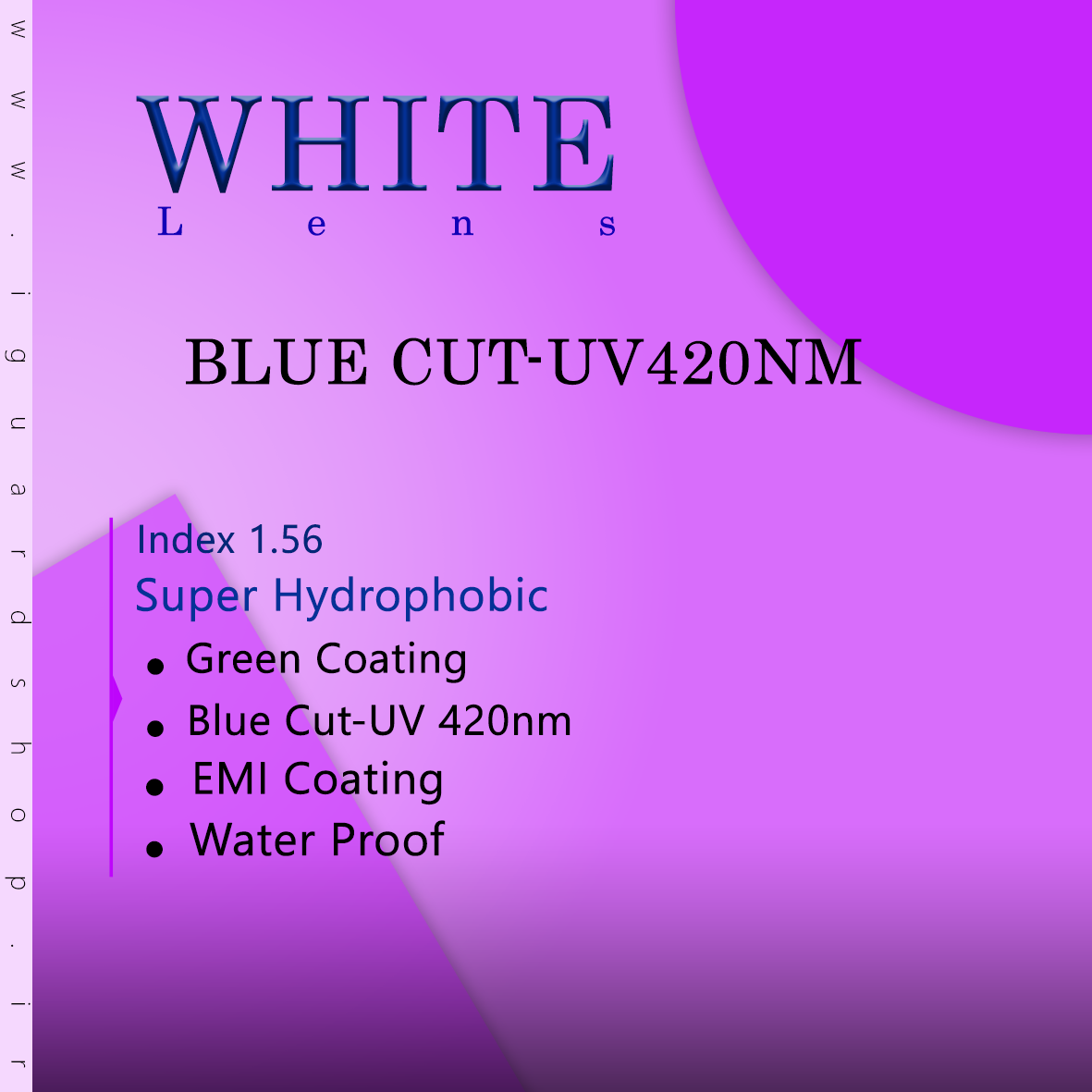 White بلوکات UV420nm 1.56