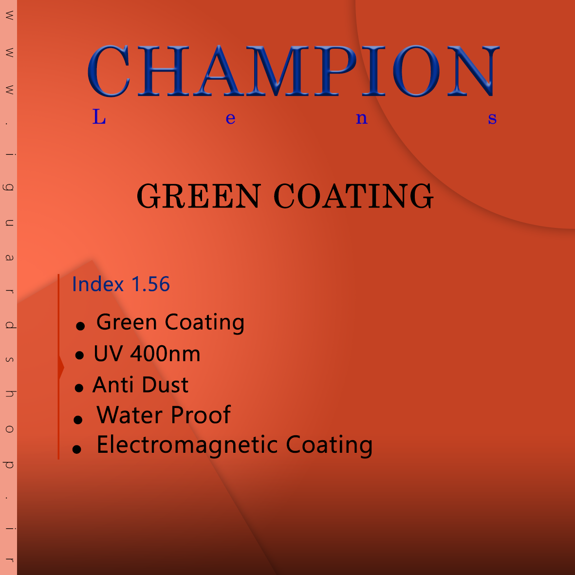 Champion پوشش آنتی رفلکس سبز 1.56