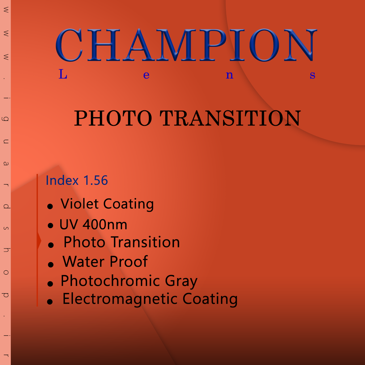 Champion پوشش آنتی رفلکس بنفش 1.56